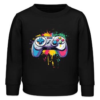 Manettes de jeux vidéo pour les joueurs - Sweat enfant bio Stanley/Stella - noir - Devant - AI Model Kid Male (0cm)