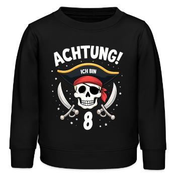 8. Geburtstag Piraten Geschenk Jungs Jungen - Kinder Organic Sweatshirt Mini Changer von Stanley/Stella - Schwarz - Vorne - AI Model Kid Male (0cm)