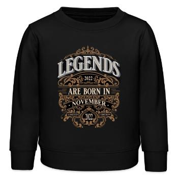 2022 November Geboren Geburtstag Geburtsjahr - Kinder Organic Sweatshirt Mini Changer von Stanley/Stella - Schwarz - Vorne - AI Model Kid Male (0cm)