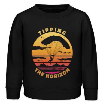 Tipping the Horizon - Paragliding Saying - Kids Organic Sweatshirt by Stanley/Stella - black - Front - AI Model Kid Male (0cm)