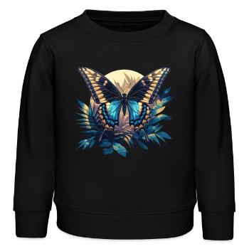 Butterfly Schmetterlinge Schmetterling - Kinder Organic Sweatshirt Mini Changer von Stanley/Stella - Schwarz - Vorne - AI Model Kid Male (0cm)