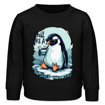 PINGUIN - Kinder Organic Sweatshirt Mini Changer von Stanley/Stella - Schwarz - Vorne - AI Model Kid Male (0cm)