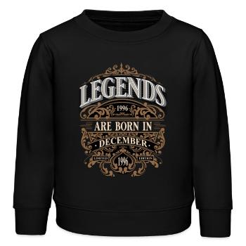 1996 December born Birthday Year of birth - Kids Organic Sweatshirt by Stanley/Stella - black - Front - AI Model Kid Male (0cm)
