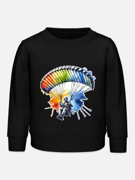 Paragliding - Kinder Organic Sweatshirt Mini Changer von Stanley/Stella - Schwarz