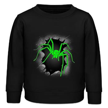 Spinnen Spinne Halloween Spinnen Phobie - Kinder Organic Sweatshirt Mini Changer von Stanley/Stella - Schwarz - Vorne - AI Model Kid Male (0cm)