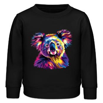 Koala - Kinder Organic Sweatshirt Mini Changer von Stanley/Stella - Schwarz - Vorne - AI Model Kid Male (0cm)