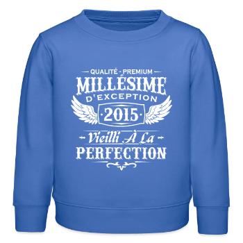 Vintage 2015 - Kids Organic Sweatshirt by Stanley/Stella - carolina blue - Front - AI Model Kid Female (0cm)