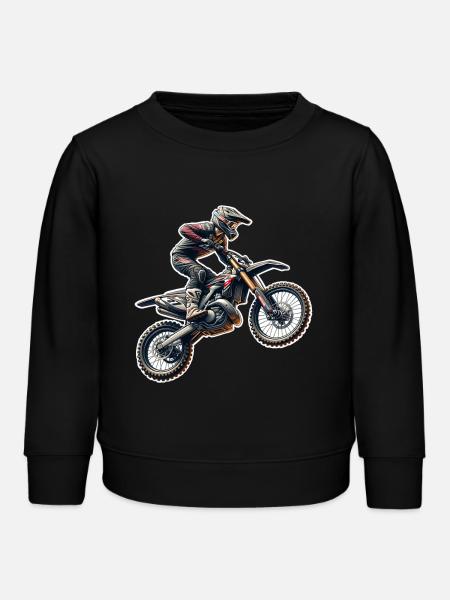 Motocross - Kinder Organic Sweatshirt Mini Changer von Stanley/Stella - Schwarz