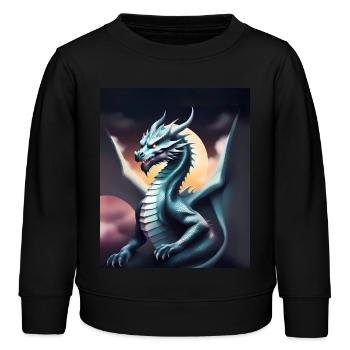 Gray dragon - Kids Organic Sweatshirt by Stanley/Stella - black - Front - AI Model Kid Male (0cm)