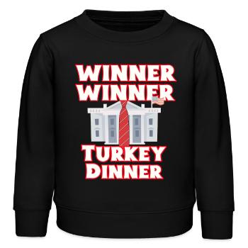  Gewinner thanksgiving dinner - Kinder Organic Sweatshirt Mini Changer von Stanley/Stella - Schwarz - Vorne - AI Model Kid Male (0cm)