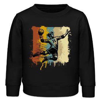 Handball Handballer - Kinder Organic Sweatshirt Mini Changer von Stanley/Stella - Schwarz - Vorne - AI Model Kid Male (0cm)