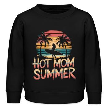 Hot Mom Sommer - Surfen - Kinder Organic Sweatshirt Mini Changer von Stanley/Stella - Schwarz - Vorne - AI Model Kid Male (0cm)