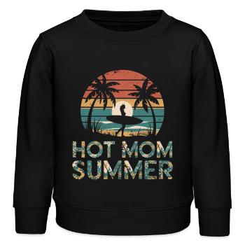 Hot Mom Sommer - Surfen - Kinder Organic Sweatshirt Mini Changer von Stanley/Stella - Schwarz - Vorne - AI Model Kid Male (0cm)