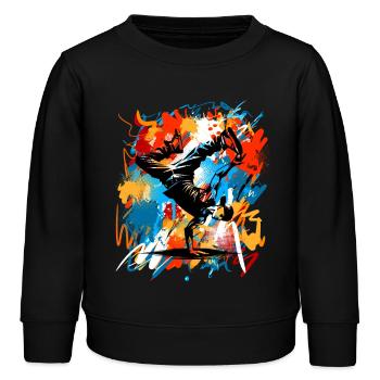 Breakdance - Kinder Organic Sweatshirt Mini Changer von Stanley/Stella - Schwarz - Vorne - AI Model Kid Male (0cm)