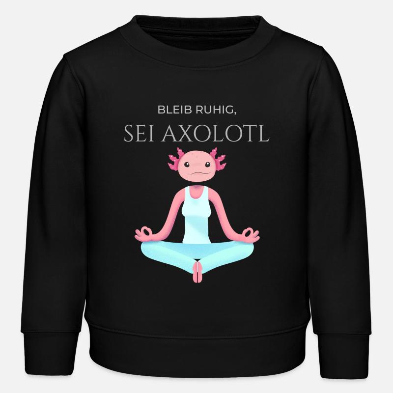 Bleib ruhig, sei Axolotl - Kinder Organic Sweatshirt Mini Changer von Stanley/Stella - Schwarz