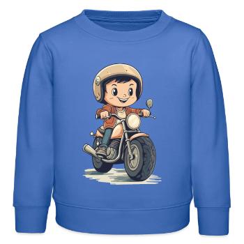 Motorrad für Kinder Design - Kinder Organic Sweatshirt Mini Changer von Stanley/Stella - carolina Blue - Vorne - AI Model Kid Female (0cm)