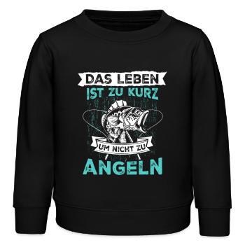 Das Leben Ist Zu Kurz Um Nicht Zu Angeln - Kinder Organic Sweatshirt Mini Changer von Stanley/Stella - Schwarz - Vorne - AI Model Kid Male (0cm)