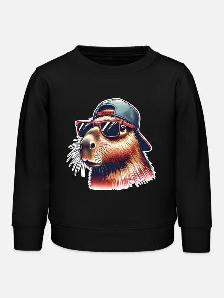 Capybara - Kinder Organic Sweatshirt Mini Changer von Stanley/Stella - Schwarz