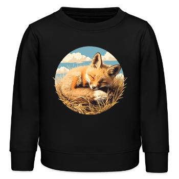 Füchse Fuchs - Kinder Organic Sweatshirt Mini Changer von Stanley/Stella - Schwarz - Vorne - AI Model Kid Male (0cm)