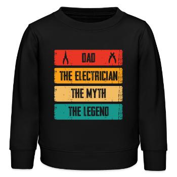 Papa l’électricien La légende - Sweat enfant bio Stanley/Stella - noir - Devant - AI Model Kid Male (0cm)