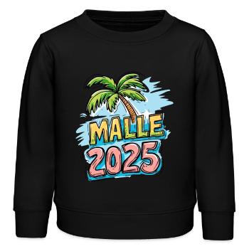 Malle 2025 Palme Mallorca - Kinder Organic Sweatshirt Mini Changer von Stanley/Stella - Schwarz - Vorne - AI Model Kid Male (0cm)