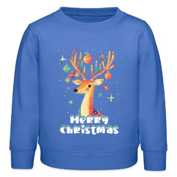 Weihnachten Hirsch Märchen Sterne Kerzen Niedlich - Kinder Organic Sweatshirt Mini Changer von Stanley/Stella - carolina Blue - Vorne - AI Model Kid Female (0cm)