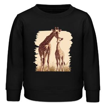Giraffen Giraffe - Kinder Organic Sweatshirt Mini Changer von Stanley/Stella - Schwarz - Vorne - AI Model Kid Male (0cm)