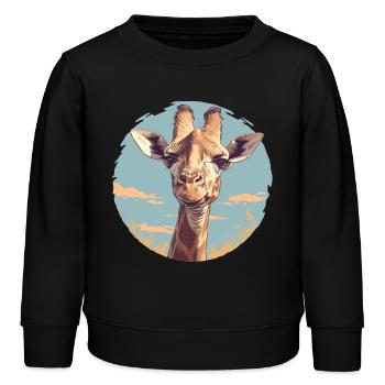 Giraffen Giraffe - Kinder Organic Sweatshirt Mini Changer von Stanley/Stella - Schwarz - Vorne - AI Model Kid Male (0cm)