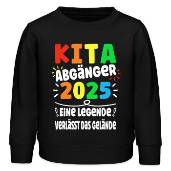 Kita Abgänger 2025 Legende Verlässt das Gelände - Kinder Organic Sweatshirt Mini Changer von Stanley/Stella - Schwarz - Vorne - AI Model Kid Male (0cm)