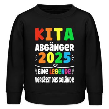 Kita Abgänger 2025 Legende Verlässt das Gelände - Kinder Organic Sweatshirt Mini Changer von Stanley/Stella - Schwarz - Vorne - AI Model Kid Male (0cm)