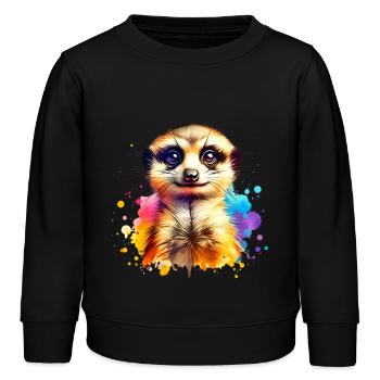 Erdmännchen - Kinder Organic Sweatshirt Mini Changer von Stanley/Stella - Schwarz - Vorne - AI Model Kid Male (0cm)
