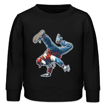 Breakdance - Kinder Organic Sweatshirt Mini Changer von Stanley/Stella - Schwarz - Vorne - AI Model Kid Male (0cm)