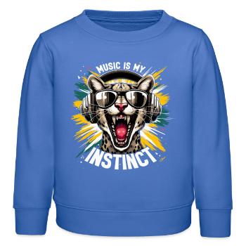 Musik ist mein Instinkt Ocelot Kopfhörer - Kinder Organic Sweatshirt Mini Changer von Stanley/Stella - carolina Blue - Vorne - AI Model Kid Female (0cm)