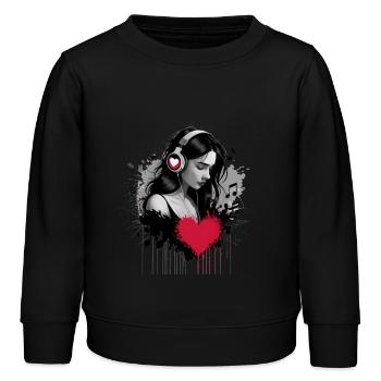 BONHEUR SONORE - Sweat enfant bio Stanley/Stella - noir - Devant - AI Model Kid Male (0cm)