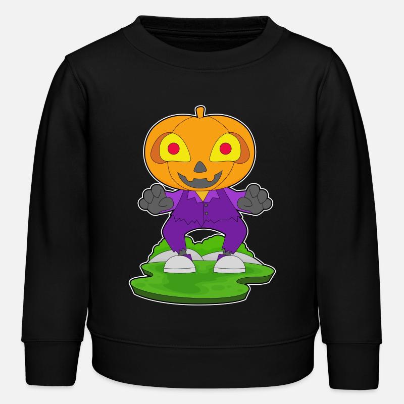 Jack O Lantern Halloween Pumpkin - Kids Organic Sweatshirt by Stanley/Stella - black