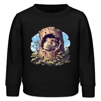 Hamster - Kinder Organic Sweatshirt Mini Changer von Stanley/Stella - Schwarz - Vorne - AI Model Kid Male (0cm)