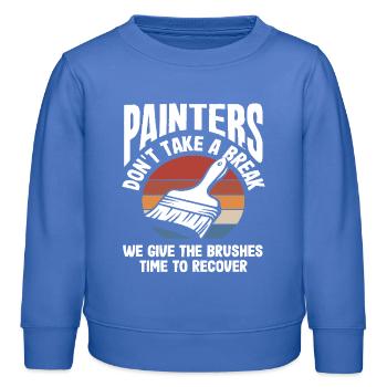 Maler Gönnen Den Pinseln Pausen - Kinder Organic Sweatshirt Mini Changer von Stanley/Stella - carolina Blue - Vorne - AI Model Kid Female (0cm)