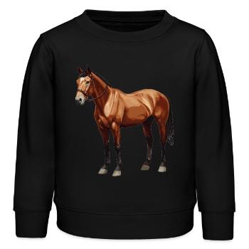 Pferde Pferd - Kinder Organic Sweatshirt Mini Changer von Stanley/Stella - Schwarz - Vorne - AI Model Kid Male (0cm)