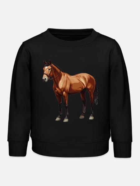 Pferde Pferd - Kinder Organic Sweatshirt Mini Changer von Stanley/Stella - Schwarz