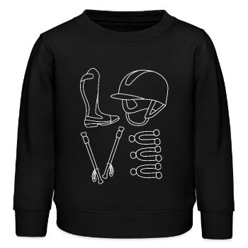 Dressur Dressurpferd Dressurreiter - Kinder Organic Sweatshirt Mini Changer von Stanley/Stella - Schwarz - Vorne - AI Model Kid Male (0cm)