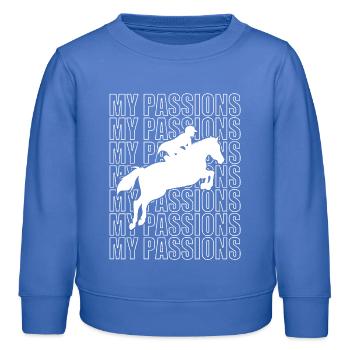 Dressur Dressurpferd Dressurreiter - Kinder Organic Sweatshirt Mini Changer von Stanley/Stella - carolina Blue - Vorne - AI Model Kid Female (0cm)