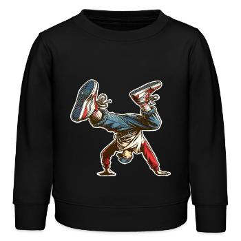 Breakdance - Kinder Organic Sweatshirt Mini Changer von Stanley/Stella - Schwarz - Vorne - AI Model Kid Male (0cm)