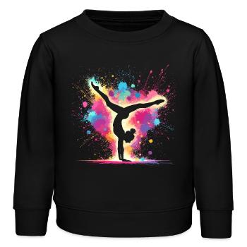 Turnen Gymnastik Turnerin Akrobatik Bodenturnen - Kinder Organic Sweatshirt Mini Changer von Stanley/Stella - Schwarz - Vorne - AI Model Kid Male (0cm)