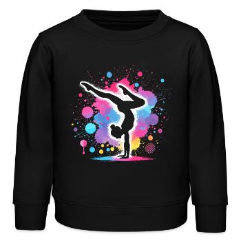 Turnen Gymnastik Turnerin Akrobatik Bodenturnen - Kinder Organic Sweatshirt Mini Changer von Stanley/Stella - Schwarz - Vorne - AI Model Kid Male (0cm)