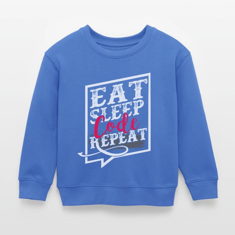 Programmer Eat Sleep Code Repeat Kids Organic Sweatshirt by Stanley/Stella