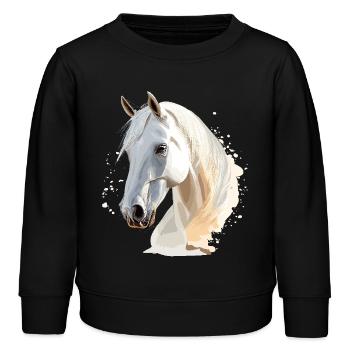 Cheval Chevaux Équitation Cavalier Cavalier Cheval sauvage - Sweat enfant bio Stanley/Stella - noir - Devant - AI Model Kid Male (0cm)