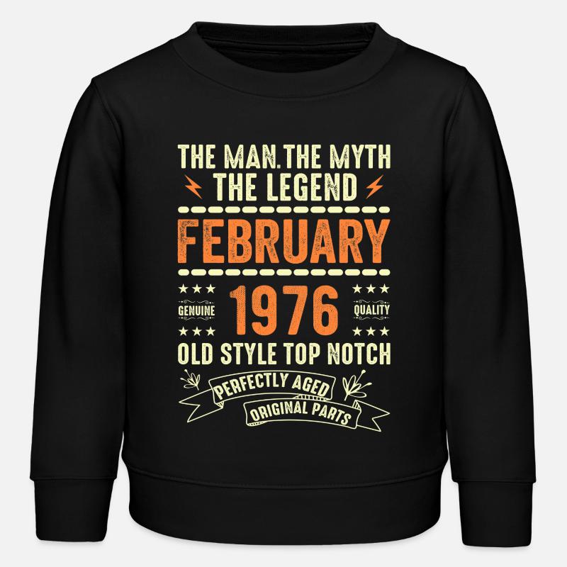 Février 1976 - Février 1976 Anniversaire Février 1976 - Sweat enfant bio Stanley/Stella - noir