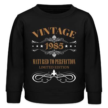 Cadeau Vintage 40ème Anniversaire Année de Naissance 1985 - Sweat enfant bio Stanley/Stella - noir - Devant - AI Model Kid Male (0cm)