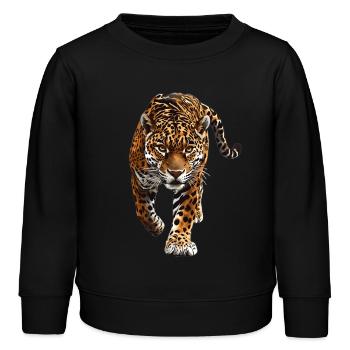 Jaguare Jaguar - Kinder Organic Sweatshirt Mini Changer von Stanley/Stella - Schwarz - Vorne - AI Model Kid Male (0cm)