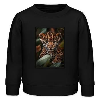 Jaguare Jaguar - Kinder Organic Sweatshirt Mini Changer von Stanley/Stella - Schwarz - Vorne - AI Model Kid Male (0cm)